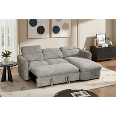 Capri Grey L-Shape Corner Sofa Bed