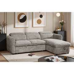 Capri Grey L-Shape Corner Sofa Bed
