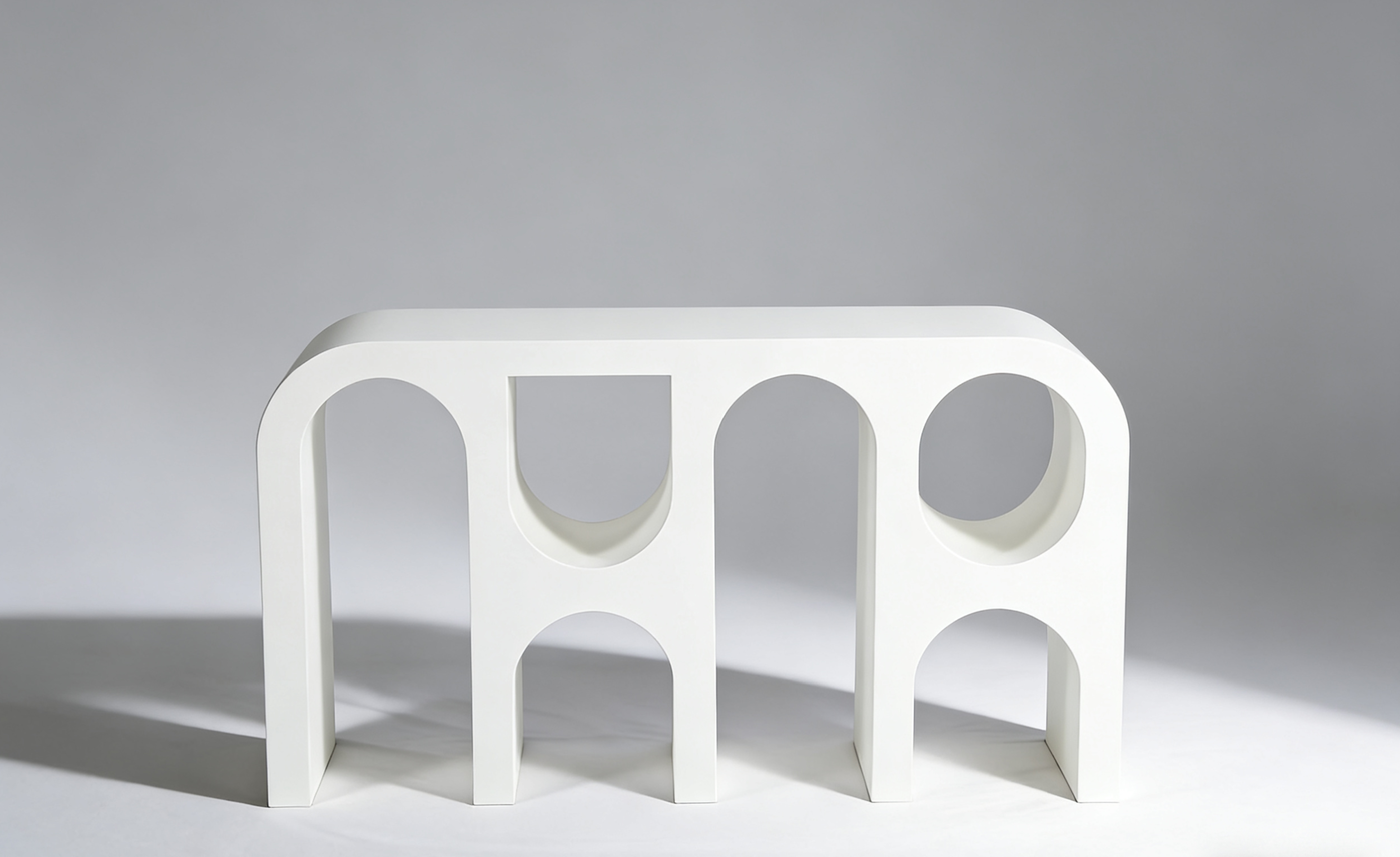 Capriana White Micro Cement Console Table
