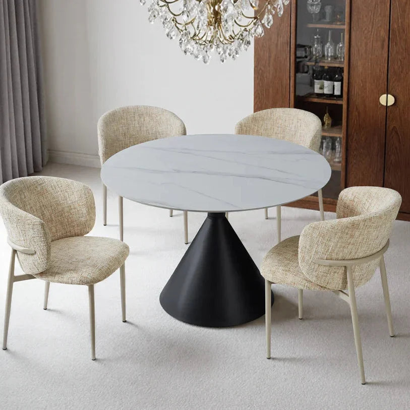 Casa 120cm Black & White Round Dining Table