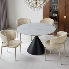 Casa 120cm Black & White Round Dining Table