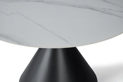 Casa 120cm Black & White Round Dining Table