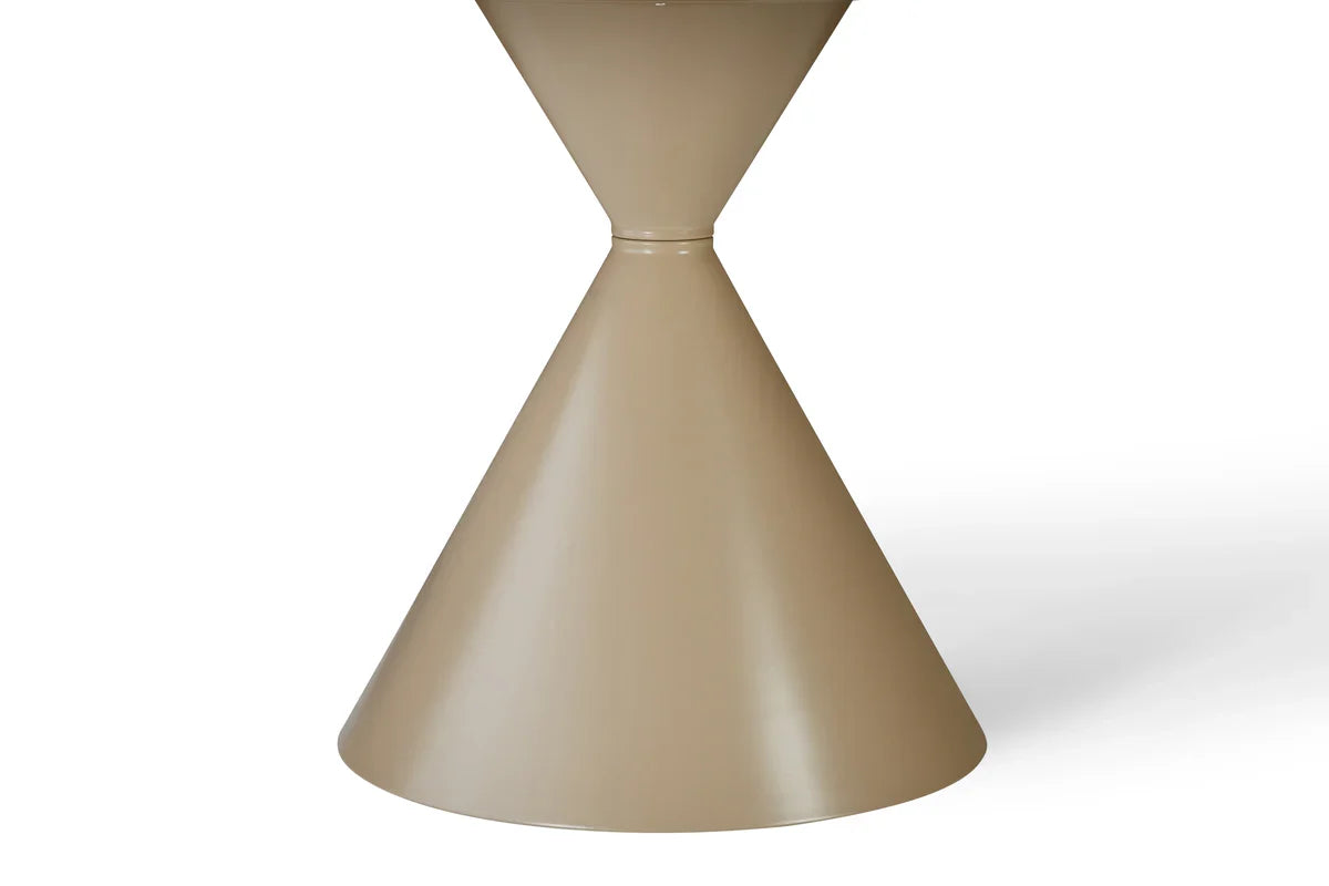 Casa 120cm Cappucino Round Table - Cappuccino & Travertine
