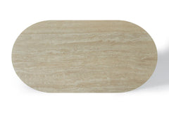 Celine 200cm Ivory & Travertine Big Dining Table