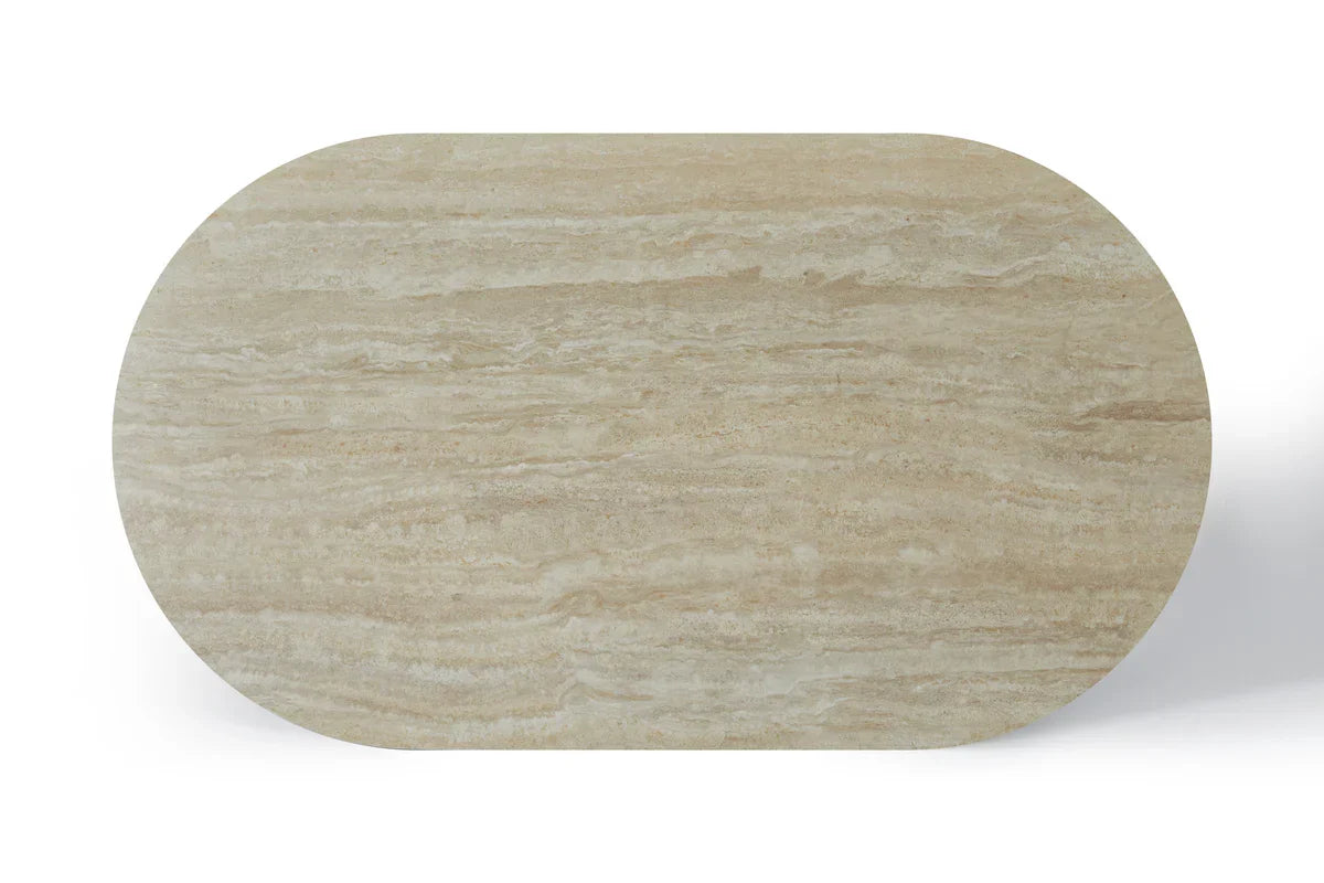 Celine 160cm Ivory & Travertine Small Dining Table