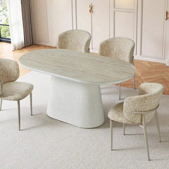 Celine 160cm Ivory & Travertine Small Dining Table