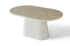 Celine 160cm Ivory & Travertine Small Dining Table