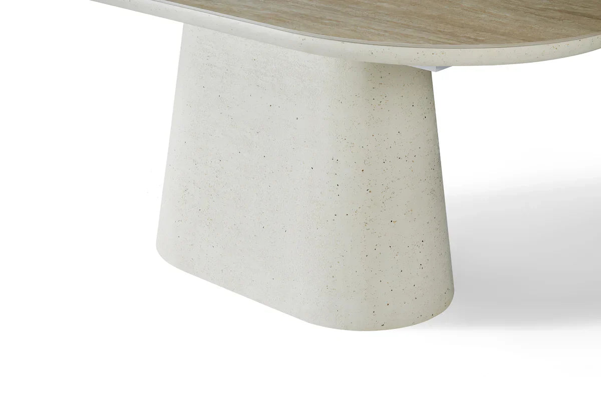Celine 160cm Ivory & Travertine Small Dining Table