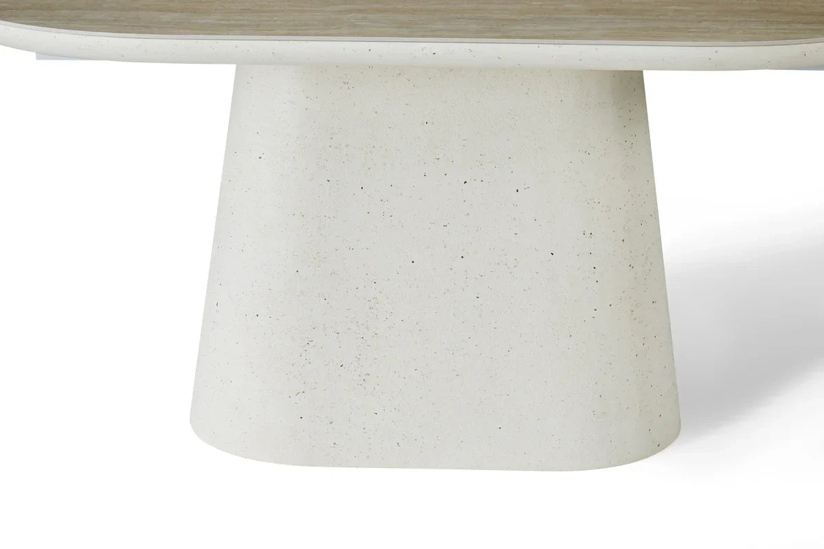 Celine 160cm Ivory & Travertine Small Dining Table