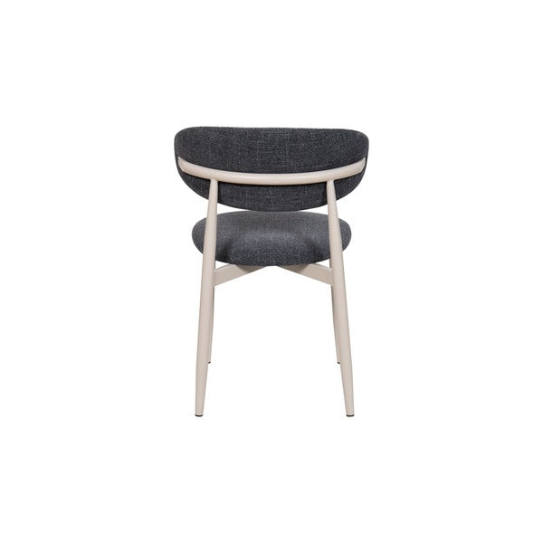 Amiri Modern Curved Boucle Dining Chair With Natural Wood Finish Legs