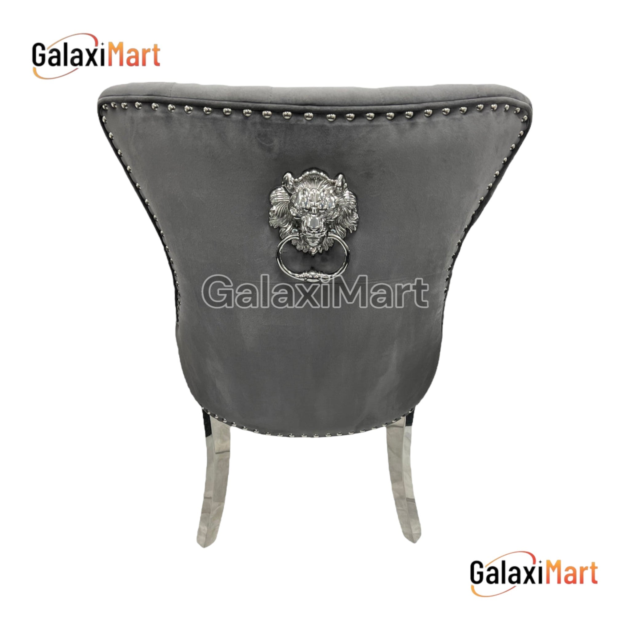 Arianna 180cm Grey Marble Dining Table with 4 Lion Knocker Grey Velvet Dining Chairs and 130cm Matching Bench