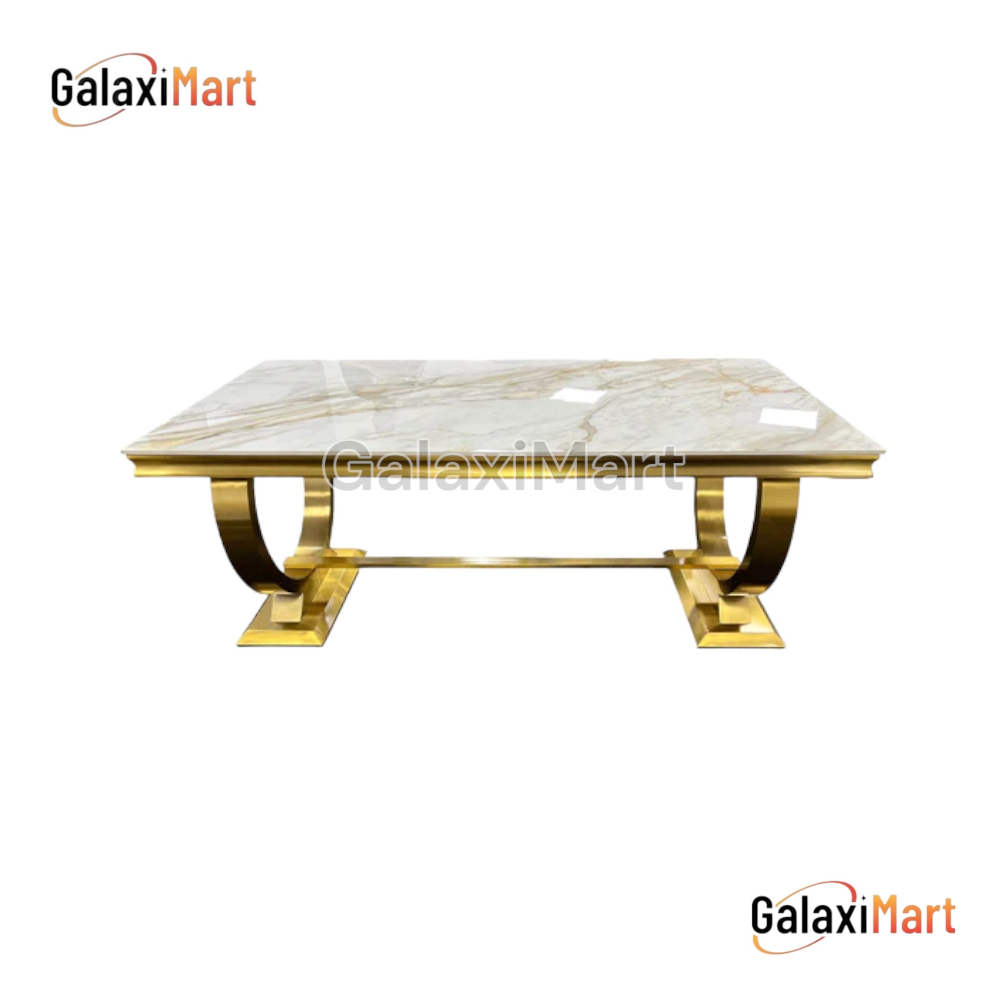 Arianna 180cm Gold Marble Dining Table with Gold Lion Knocker Black Velvet Dining Chairs