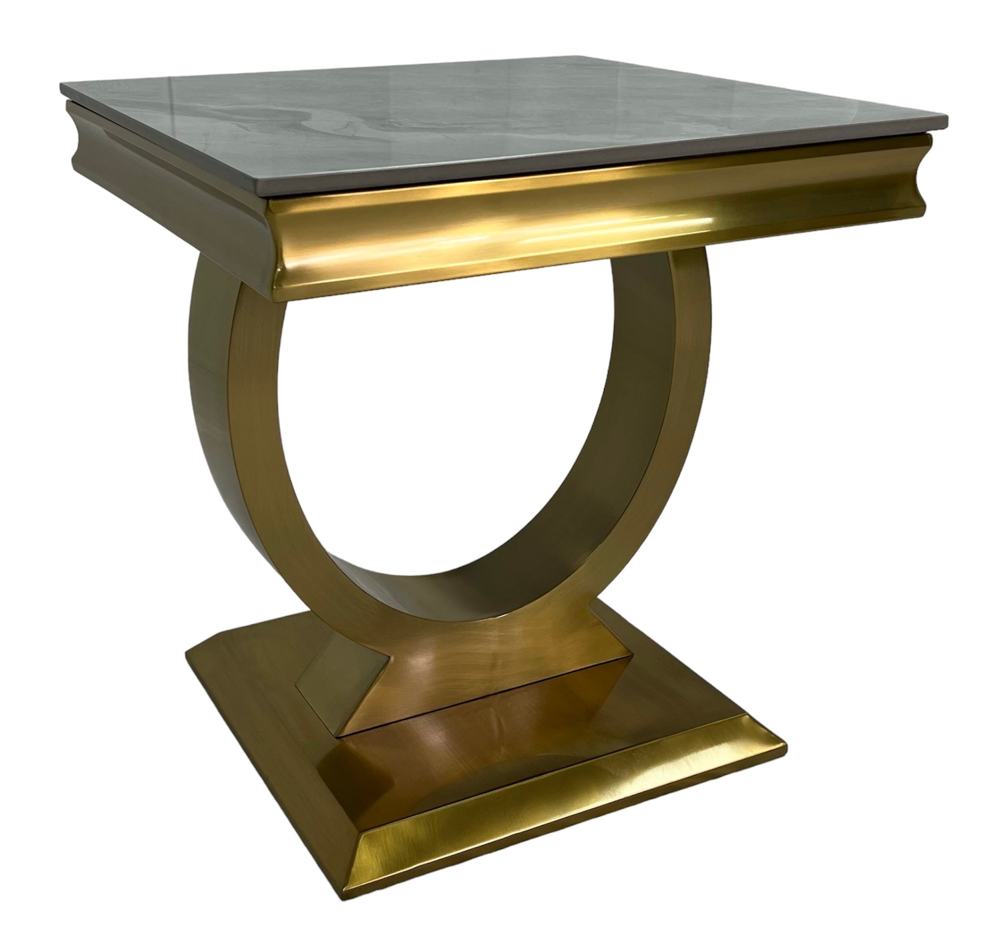 Arriana Gold Marble Lamp Table