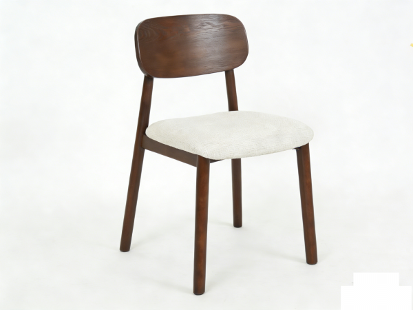 Almira 180cm Walnut & Travertine Dining Table with Clara Walnut & Cream Upholstered Dining Chairs