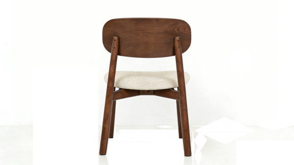 Clara Walnut & Cream Upholstered Dining Chair
