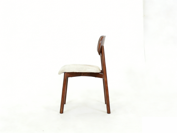 Clara Walnut & Cream Upholstered Dining Chair