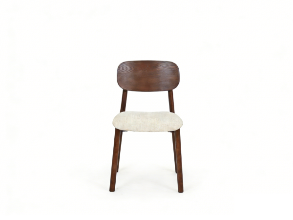 Almira 180cm Walnut & Travertine Dining Table with Clara Walnut & Cream Upholstered Dining Chairs