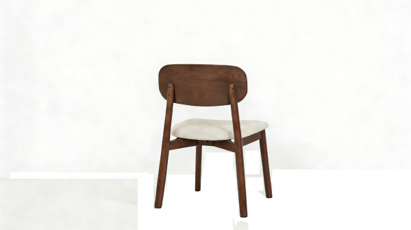 Clara Walnut & Cream Upholstered Dining Chair