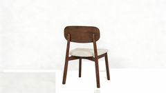 Clara Walnut & Cream Upholstered Dining Chair