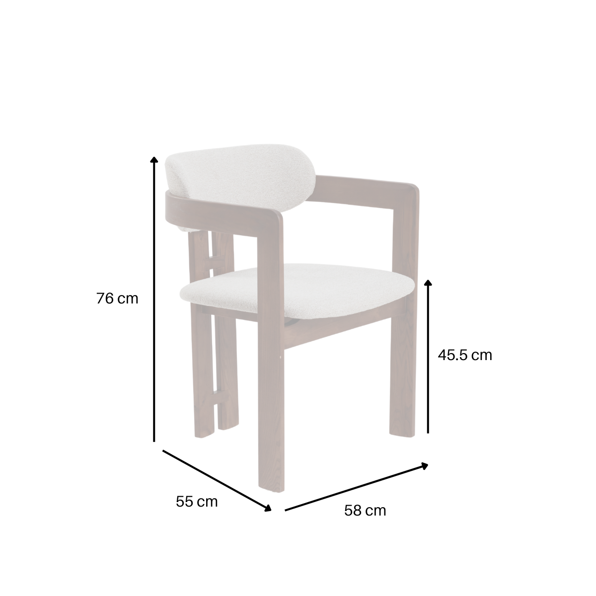 Clara Walnut Dining Chair Oatmeal Boucle – Set of 2