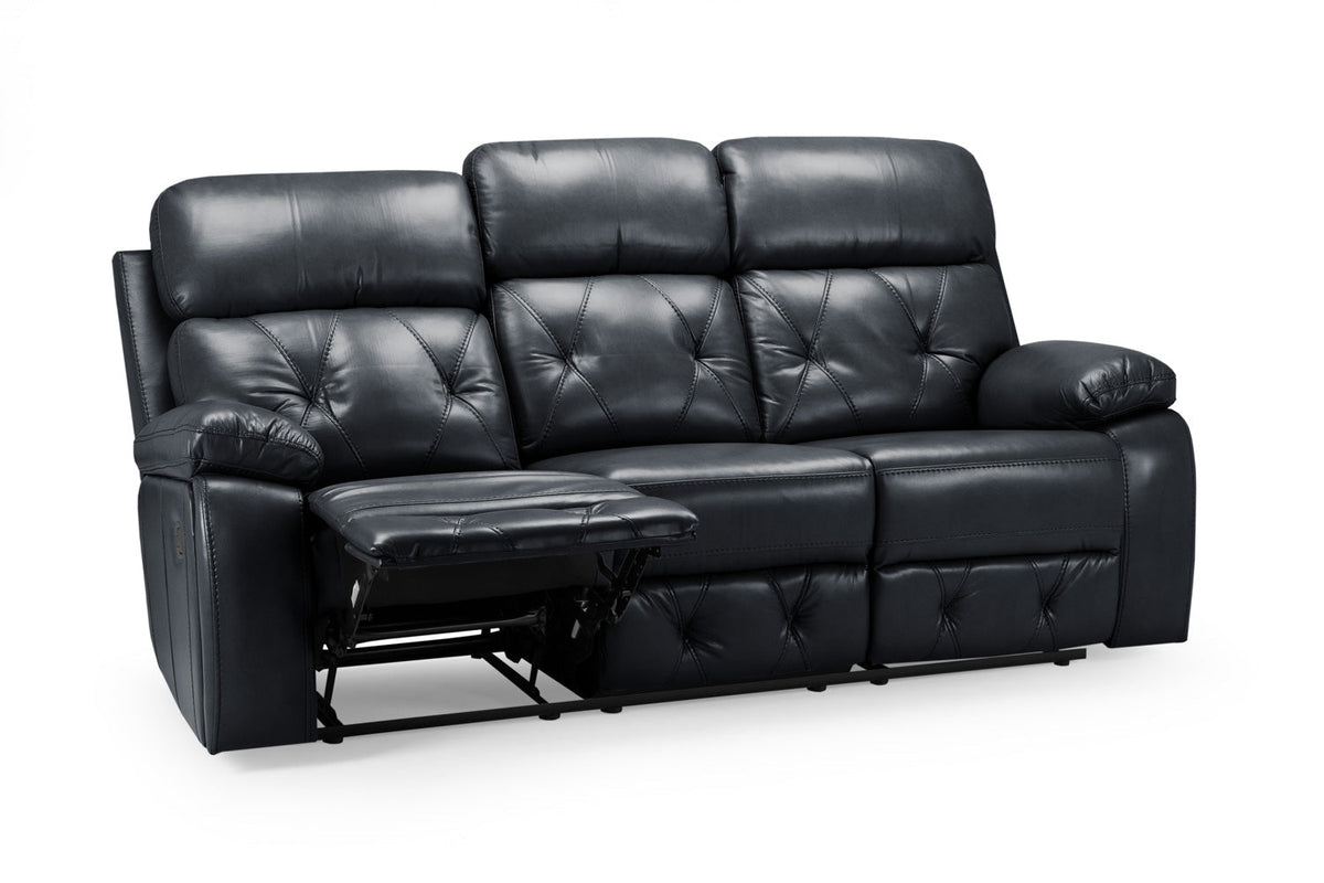 Cody Black Recliner Sofa 3-Seater