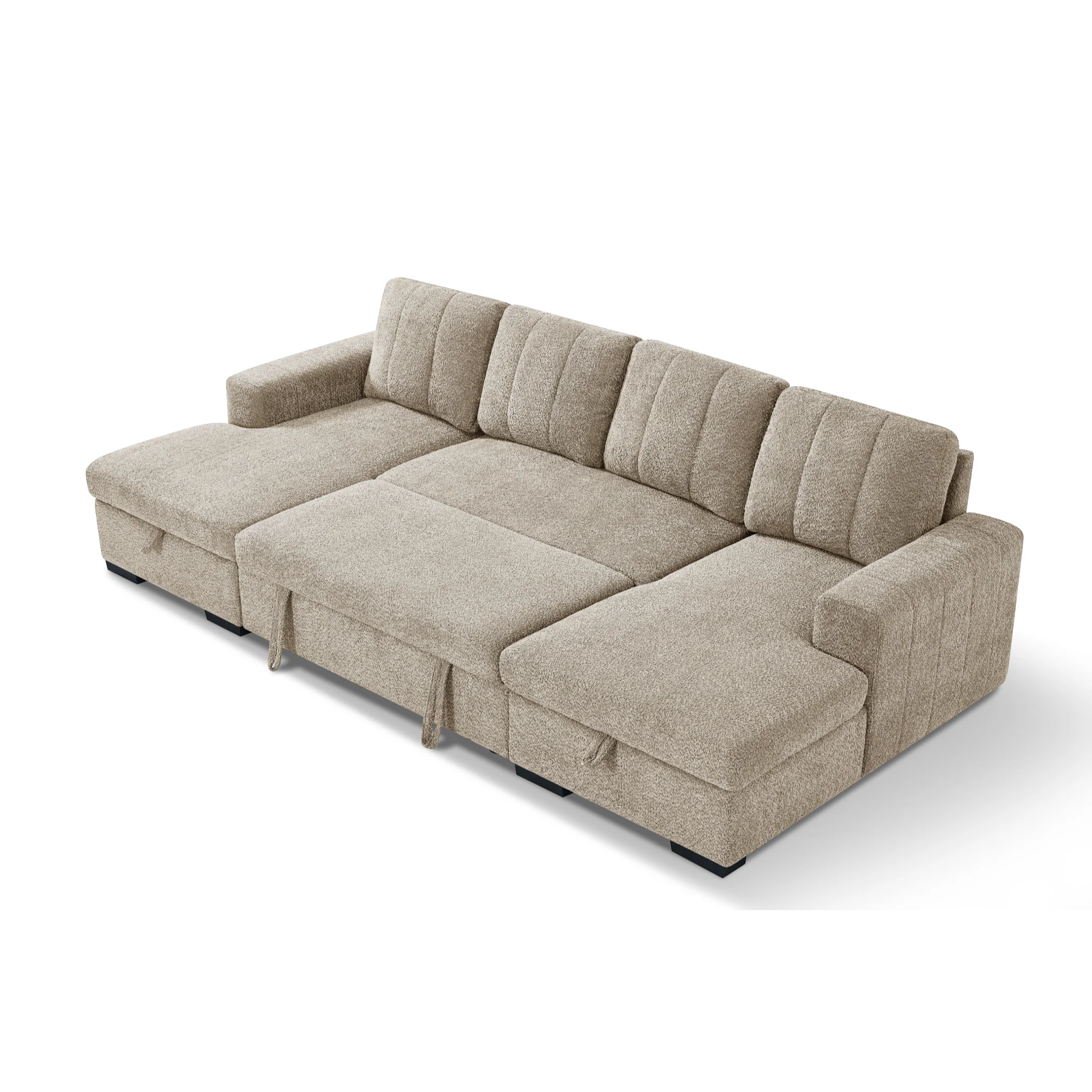 Como Beige U-Shape Sofa Bed