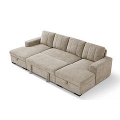 Como Beige U-Shape Sofa Bed