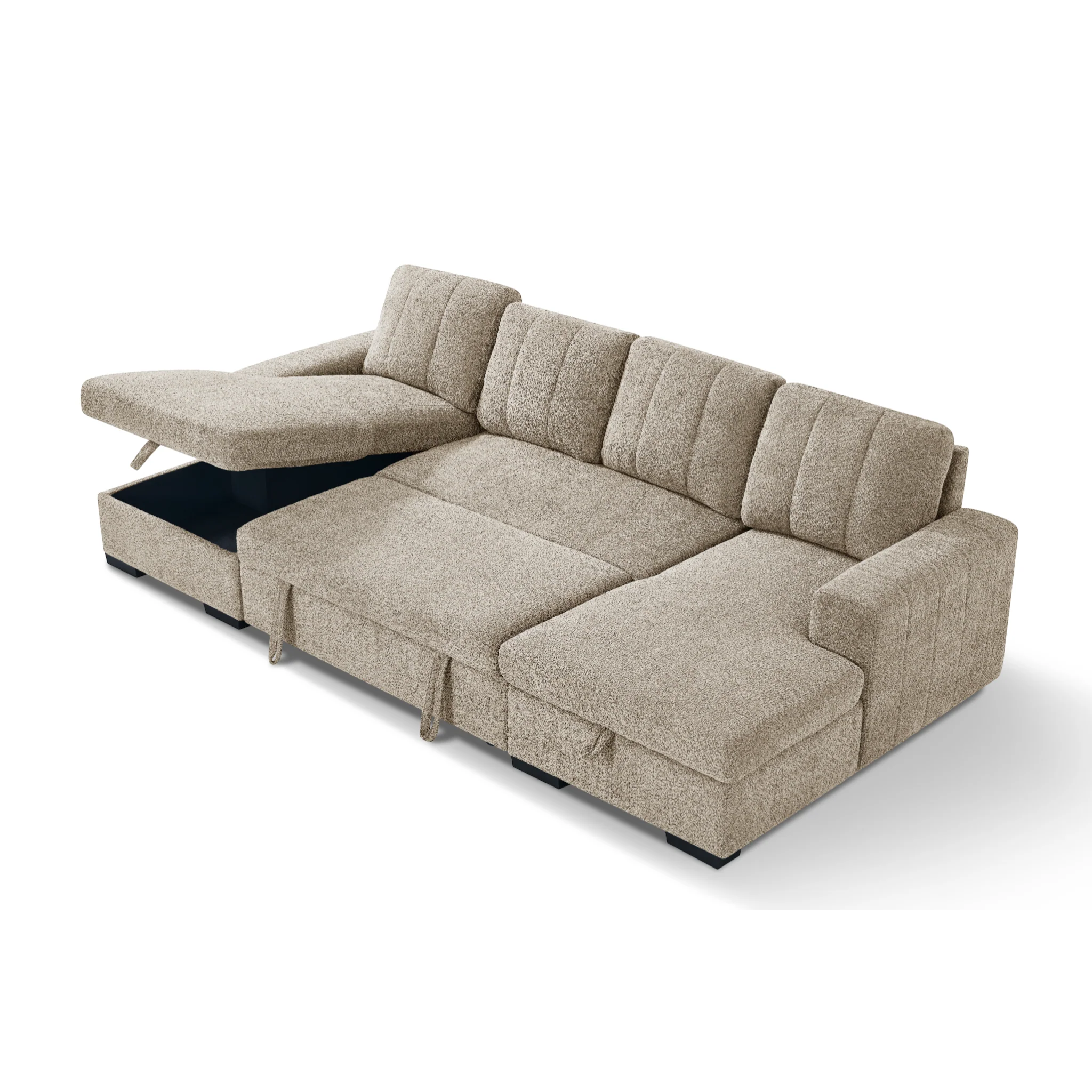 Como Beige U-Shape Sofa Bed
