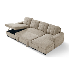Como Beige U-Shape Sofa Bed