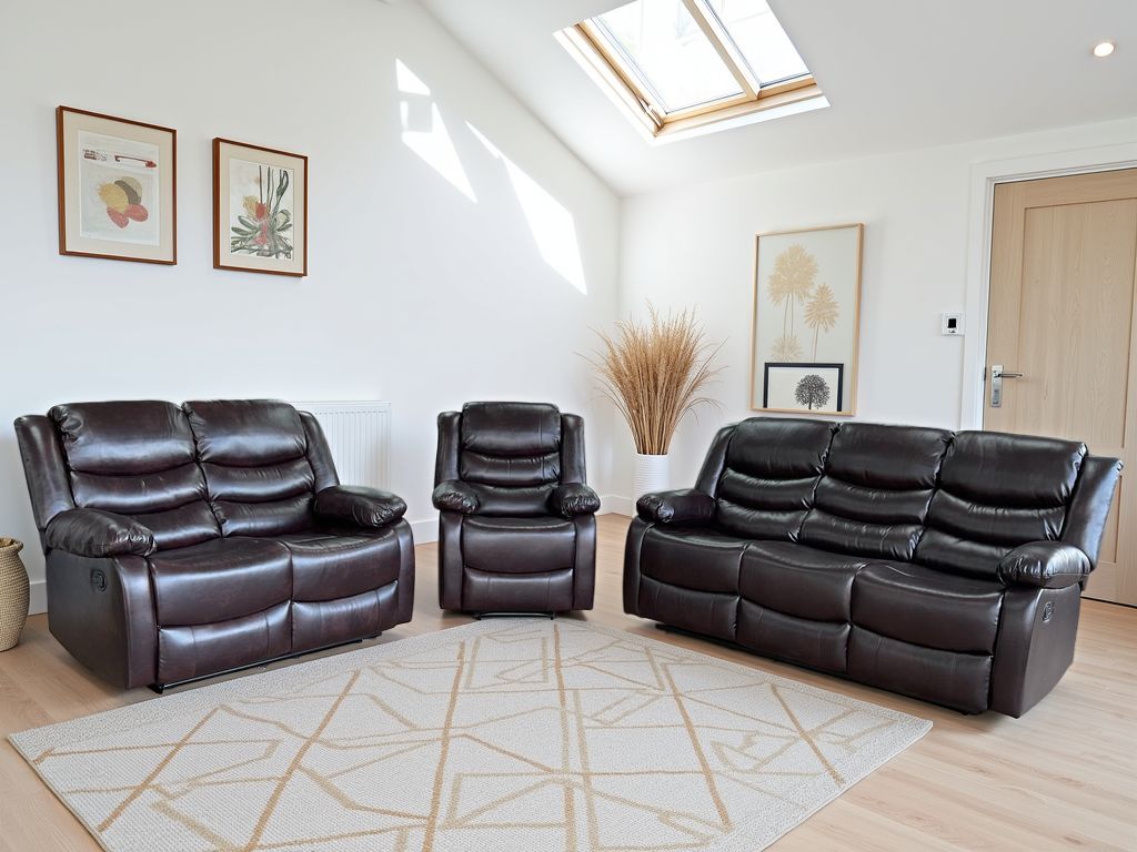 Conrad Brown Manual Recliner Sofa