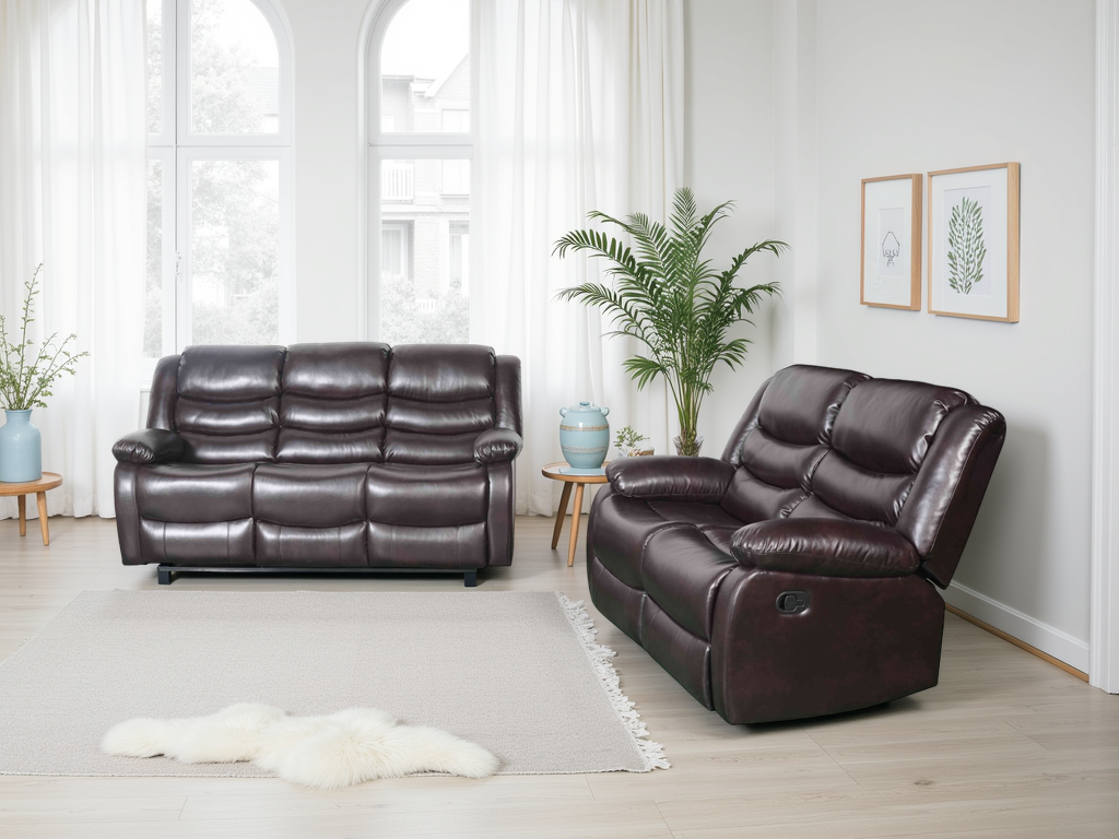 Conrad Brown Manual Recliner Sofa