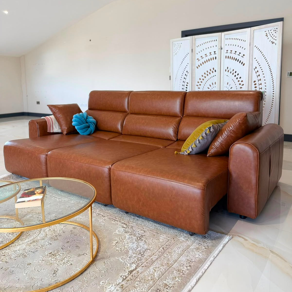 Conway Electric Sofa Brown 3 Seater