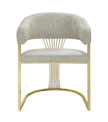 110cm Round Cream Marble Dining Table Set | 4 Gold Dining Chairs | Luxury 110cm Modern Dining Set UK | Premium White Marble Gold Base