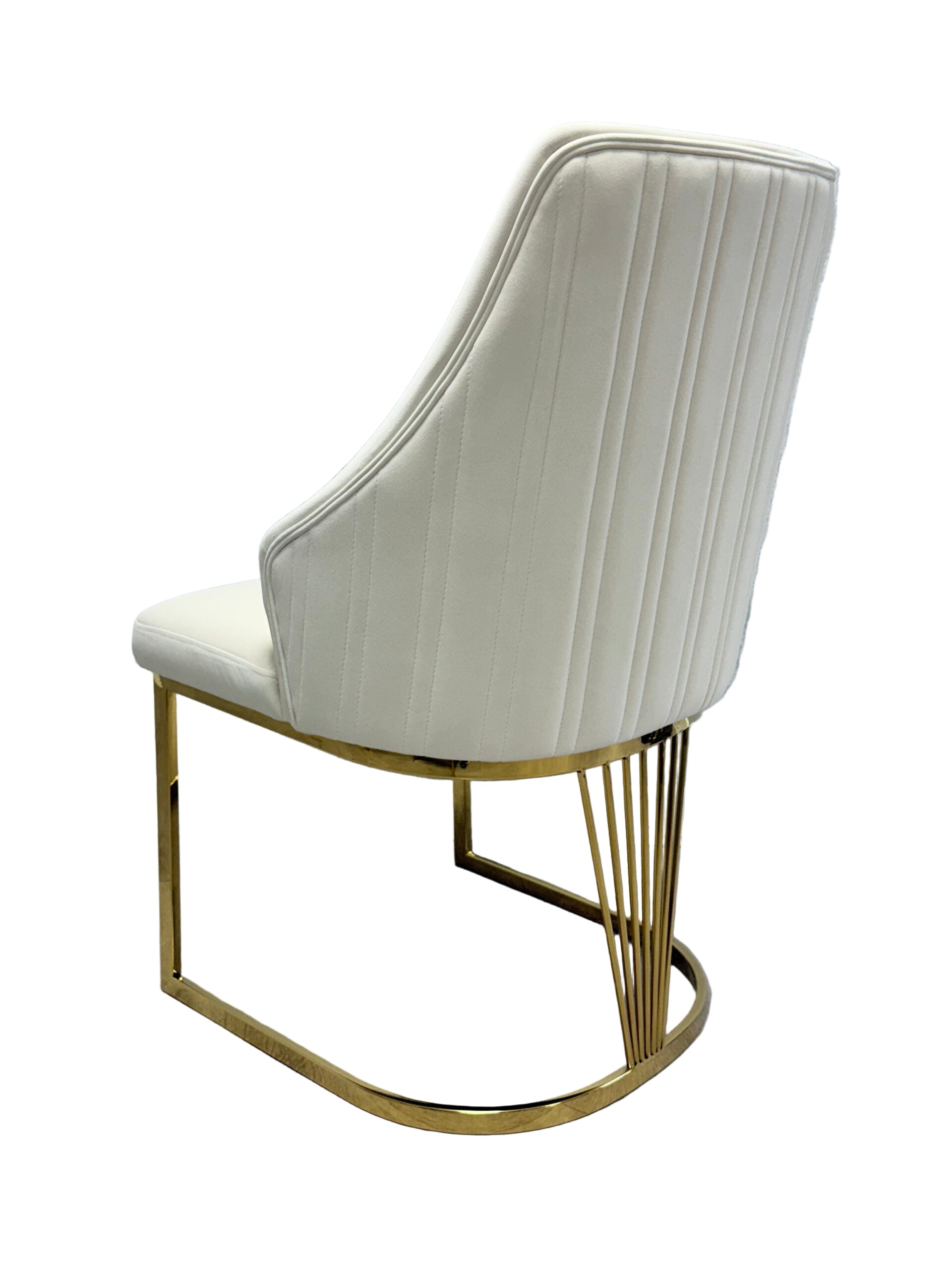 Chelsea 130cm Round Cream & Gold Marble Table + Lasco Cream Gold Chairs