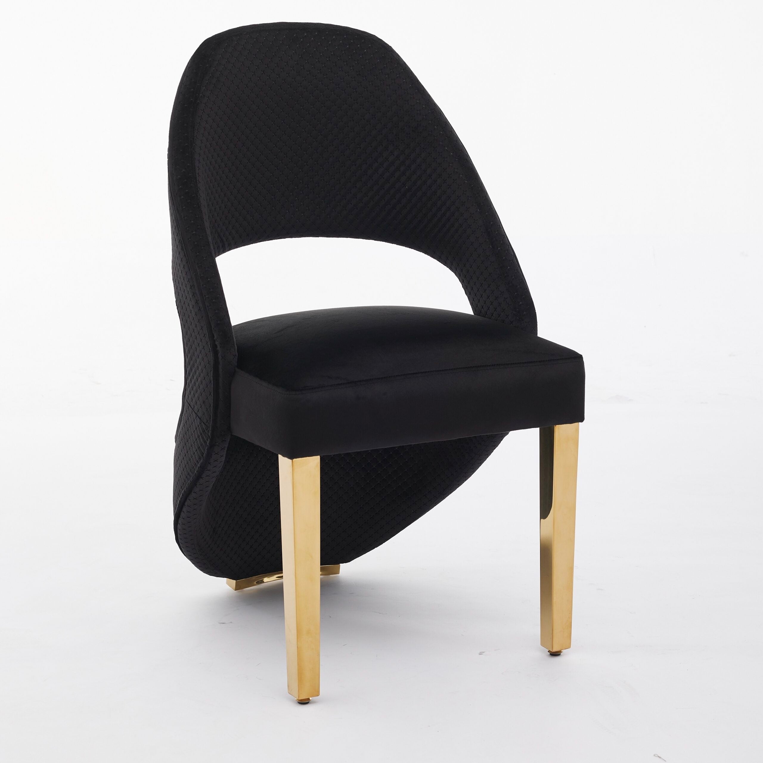 Arianna Marble & Gold Dining Table With Santos Curve Velvet Chairs Gold Legs