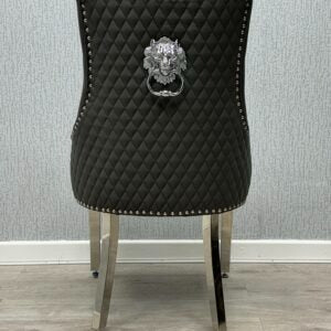 Arianna Grey Marble Dining Table with Majestic PU-Leather Dining Chairs