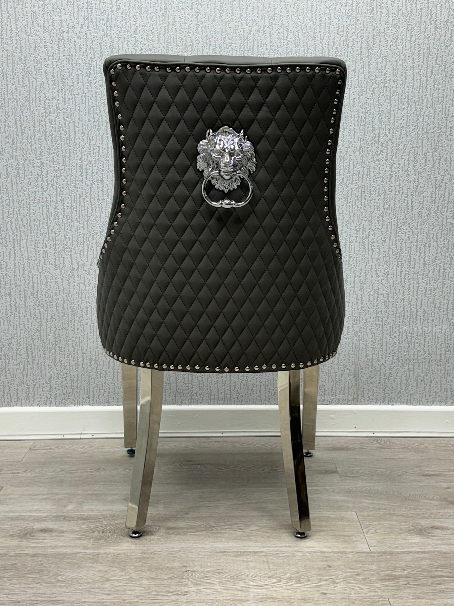 Arianna Grey Marble Dining Table with Majestic PU-Leather Dining Chairs