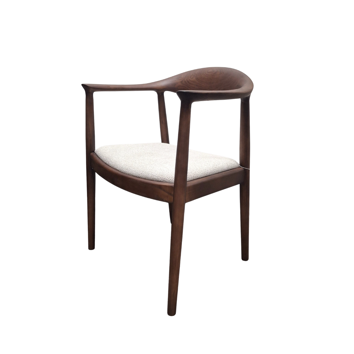 Almira 180cm Walnut & Travertine Dining Table with Fern Walnut & Oatmeal Boucle Chairs