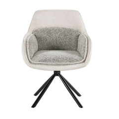 Arizona Extending Cream Gold Ceramic Dining Table 130cm to 160cm & Florence Beige Swivel Chairs