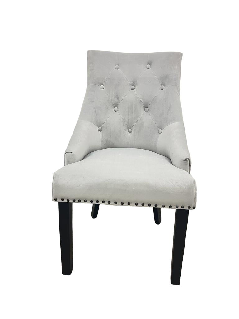 Bentley Black Leg Dining Chair- Velvet