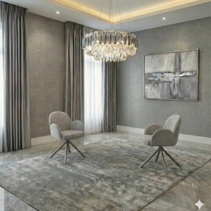 Cambridge Sintered Stone Extendable Dining Table Beige with Gstaad Grey Bouclé Dining Chairs | GalaxiMart
