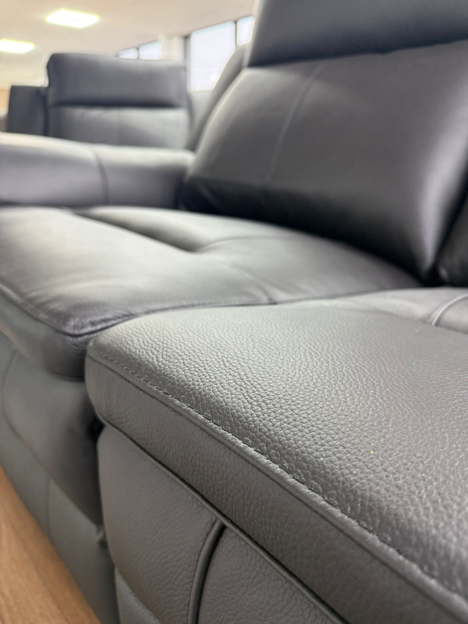 Boston Genuine Leather Electric Recliner Sofa Black 3+2 Set