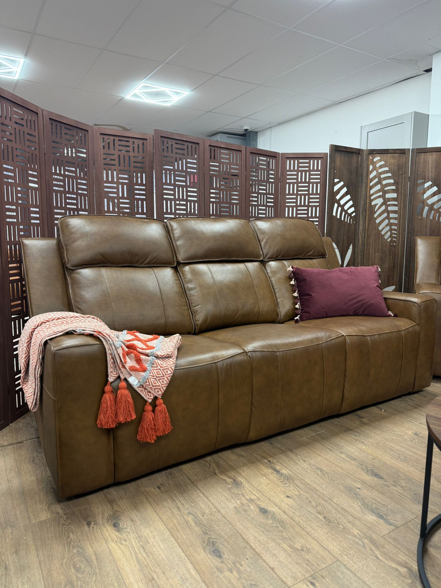 Barcelona Brown 3-Seater Electric Recliner Sofa