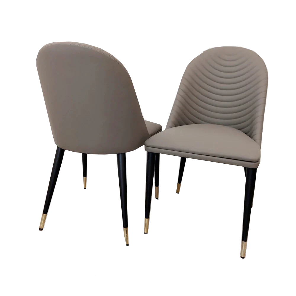 Carpi 140cm Black Dining Table with Sintered Ceramic Stone Top With Set of Alba Leather Dining Chair