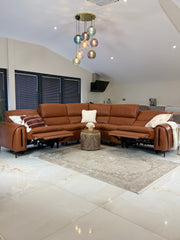 Arizona Electric Recliner Sofa Tan Large Corner