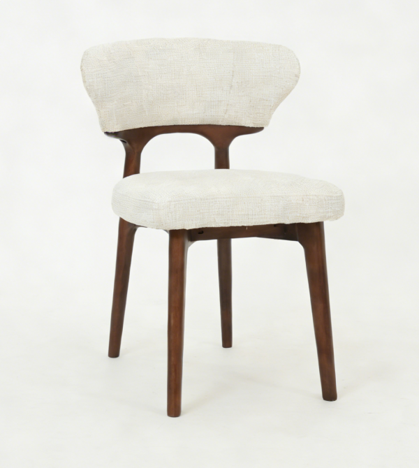 Almira 180cm Walnut & Travertine Dining Table with Luciano Walnut & Cream Chairs Luxury Dining Set