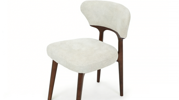 Almira 180cm Walnut & Travertine Dining Table with Luciano Walnut & Cream Chairs Luxury Dining Set