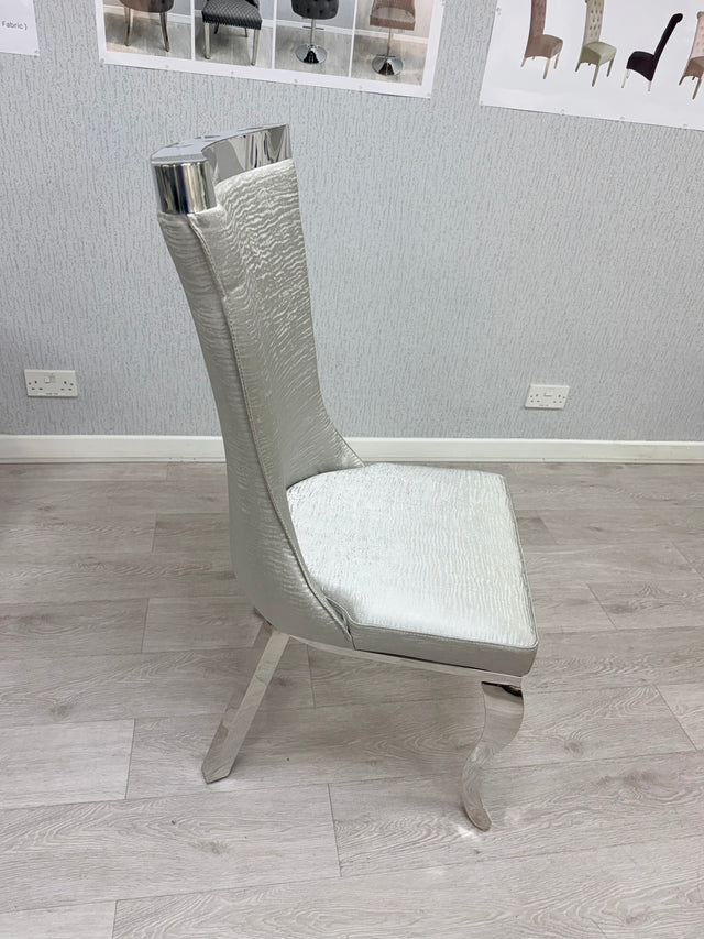 Ariana 200cm Black Marble Dining Set — Silver Miami Chairs