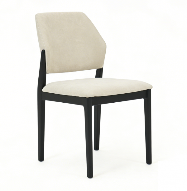 Almira 180cm Walnut & Travertine Dining Table with Mira Walnut & Cream Upholstered Chairs Modern Elegant Luxury Dining Set