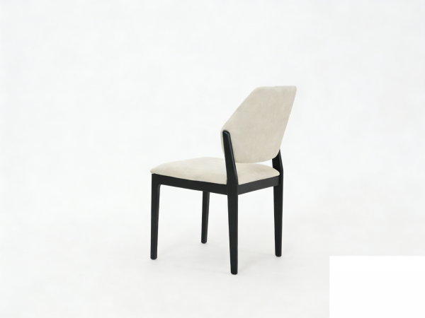 Casa 120cm Black & White Round Dining Table with Mira Walnut Cream Chairs